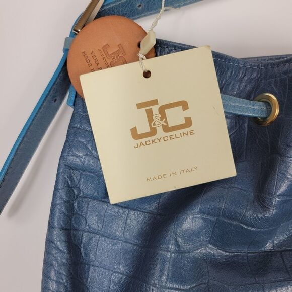 NWT Jacky & Celine Italian Leather Purse. Blue - Picture 3 of 14